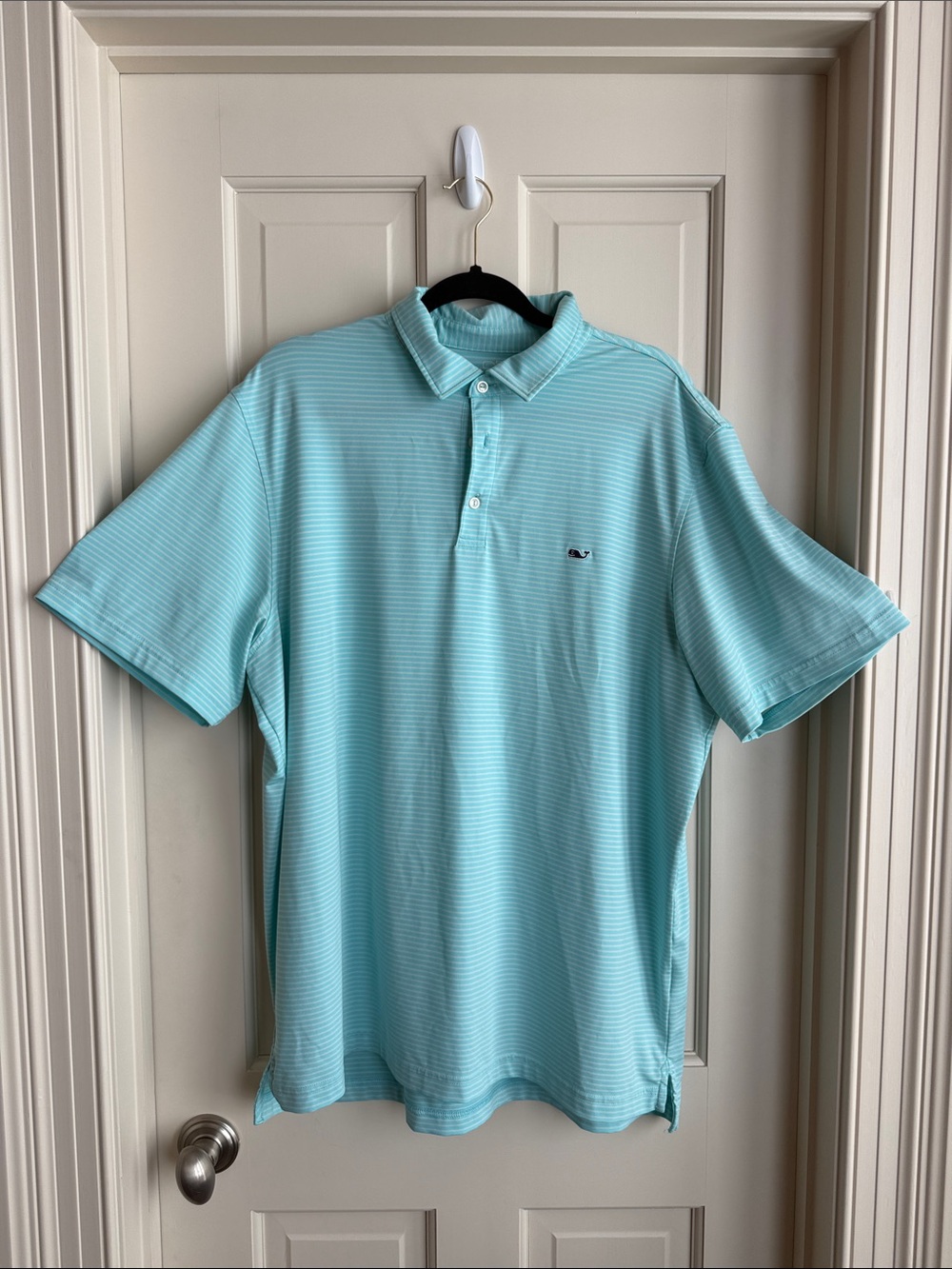 Vineyard Vines Men's Aqua Striped Polo